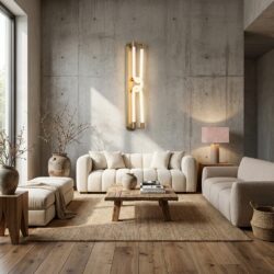 Wandlamp Lysa brushed gold met luxe gouden afwerking en modern ontwerp