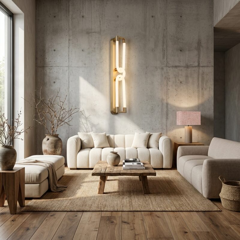 Wandlamp Lysa brushed gold met luxe gouden afwerking en modern ontwerp