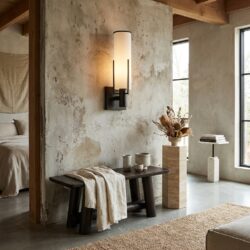 Wandlamp Magly bronzen verlichting met veiligheidsglas en ijzeren frame