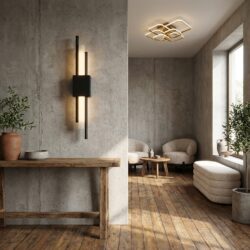 Mylas zwarte metalen wandlamp met acryl laag en LED-verlichting