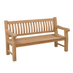 Detail van de Patrick Fat 200 cm tuinbank in teakhout