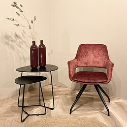 Moderne vintage stoel en bijzettafels Capp Rust Velvet