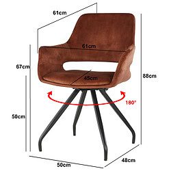 Zitstoel met draaibare basis en comfortabele bekleding Capp Rust Velvet