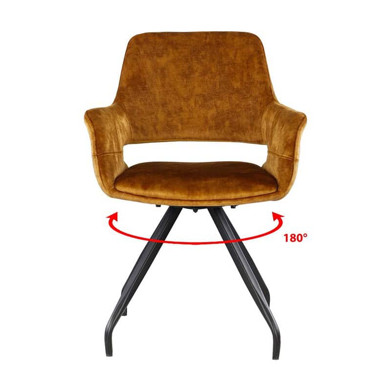 Textuur van de luxe velvet stof van de Capp Oker Velvet eetkamerstoel