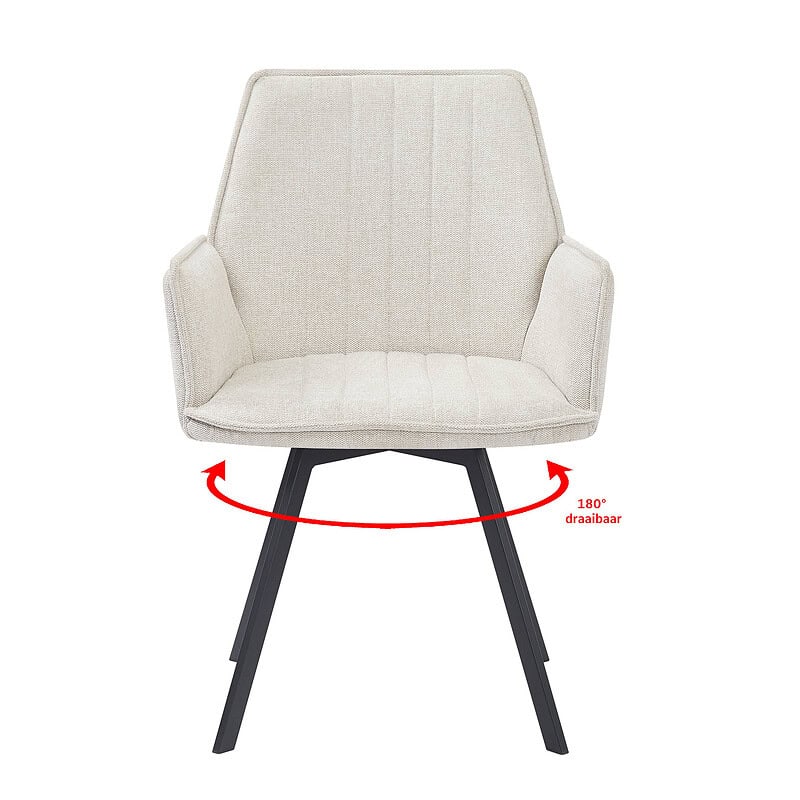 Textuur van de stof van de Louise eetkamerstoel, zacht en comfortabel