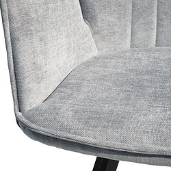 Louise eetkamerstoel grijs stof gecoat staal vanaf zijde