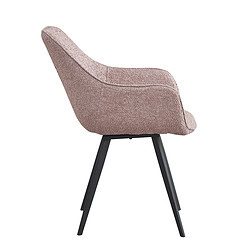 Luca eetkamerstoel in interieur, roze, luxe boucle stof en gecoat staal