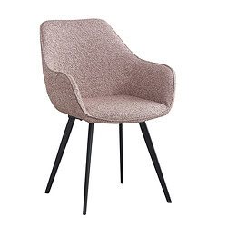 Detail van de Luca eetkamerstoel, roze, luxe boucle stof