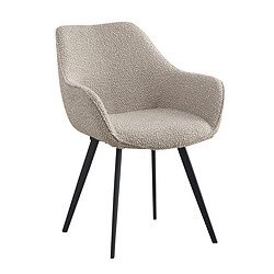 Detail Luca eetkamerstoel beige luxe boucle stof