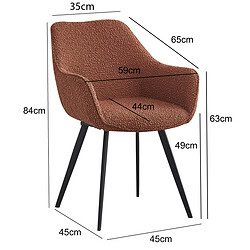 Luca eetkamerstoel brown luxe boucle stof vanaf onder