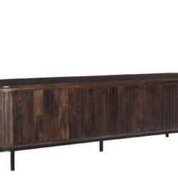 Detail van de Noor Walnut 210cm kast, mangohouten planken