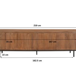 Gecoat staal deur op de Noor 210cm kast