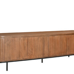 Detail van de mangohouten planken op de Noor 210cm kast