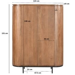 Gecoat staal op de Noor 150cm kast, sterk en robuust