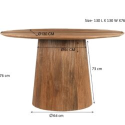 Salvator 130cm eettafel in interieur, bruin, mangohout