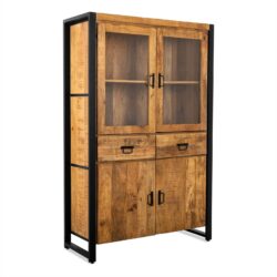 Textuur van het mango hout van de Vitrinekast Britt