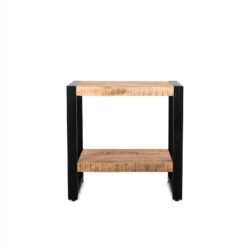 Detail van het zwart stalen frame van het bijzettafeltje Britt 60