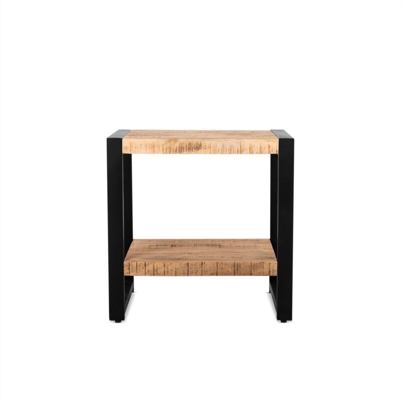 Detail van het zwart stalen frame van het bijzettafeltje Britt 60