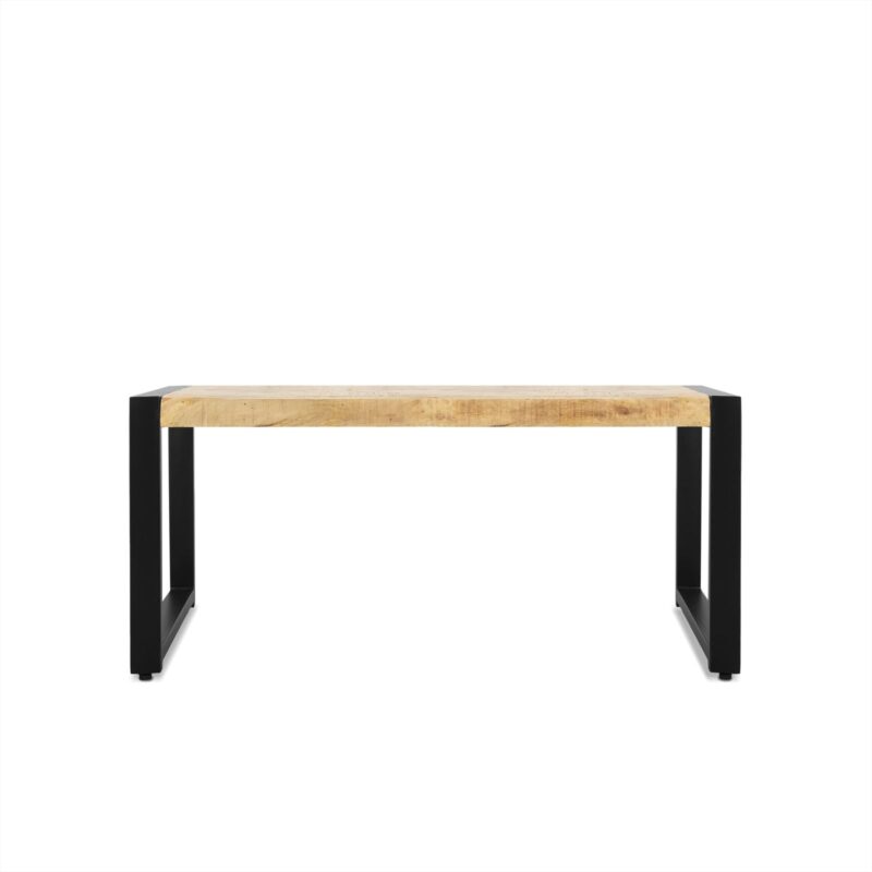 Detail van de Salontafel Britt 110, mango hout en staal