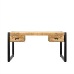 Detail van het Bureau Britt 150, mango hout en staal met poedercoat