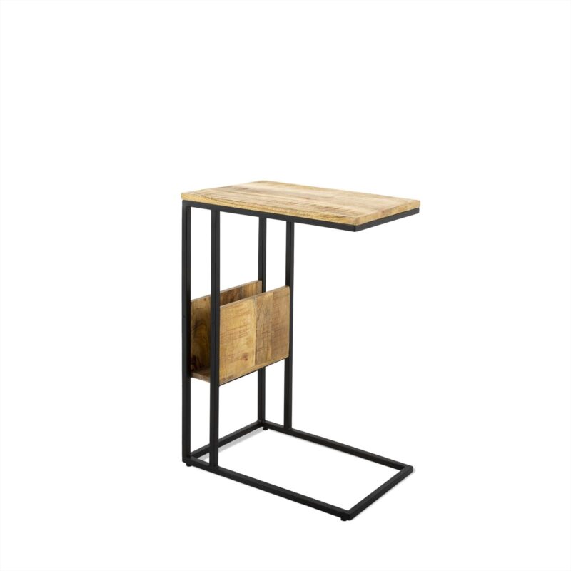 Banktafel met rek in een modern interieur, industrieel design