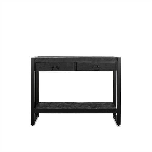 Detail van het mango houten blad van de Sidetable Britt Zwart