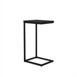 Detail van de zwart poedercoate metalen frame van de Banktafel Zwart Rya