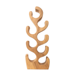 Detail Suar wijnrek, houten nerven en natuurlijke vormen