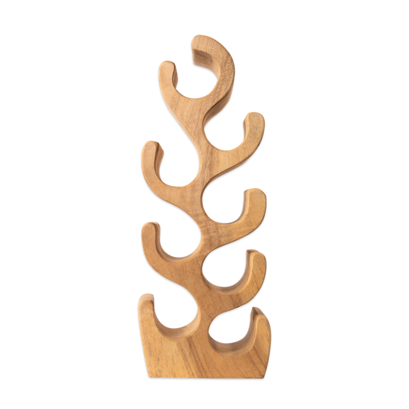 Detail Suar wijnrek, houten nerven en natuurlijke vormen