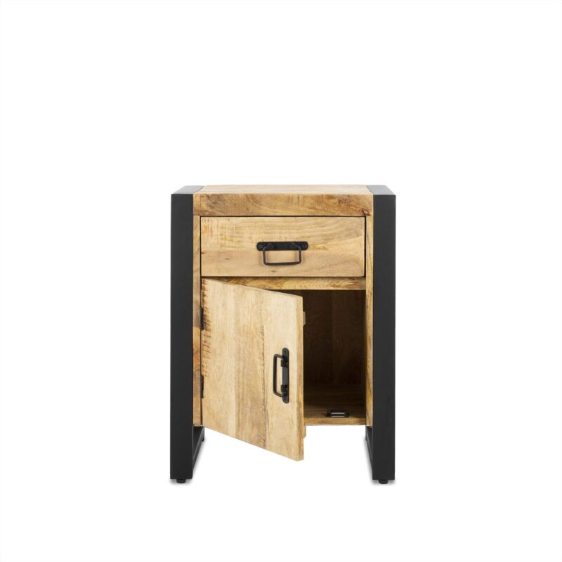 Textuur van het mango hout van het nachtkast Britt