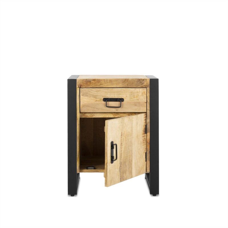 Textuur van het mango hout van het nachtkast Britt