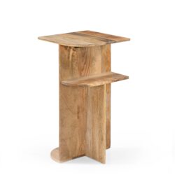 Detail van de banktafel Jade Naturel, mango hout en natuurlijke textuur