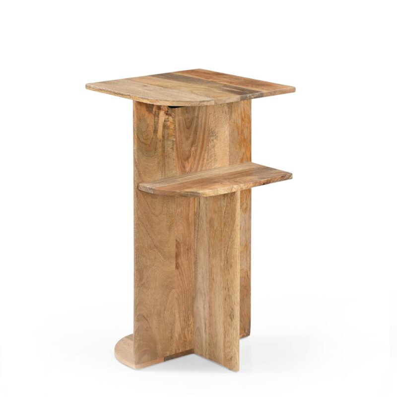 Detail van de banktafel Jade Naturel, mango hout en natuurlijke textuur