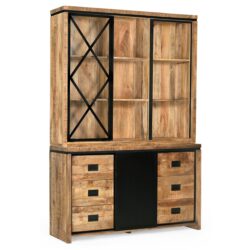 Textuur van mangohout op vitrinekast Novelle 160