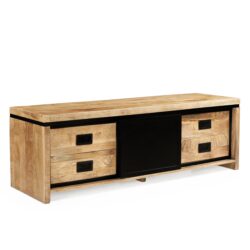 Textuur van massief mangohout op Novelle TV-meubel