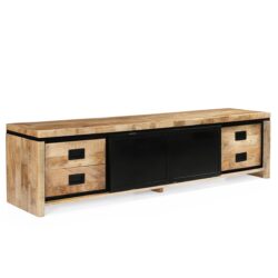 Textuur van massief mangohout op Novelle TV-meubel