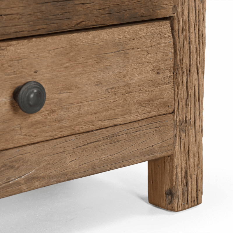 Textuur van de recycled houten wand van de Roots Ladekast