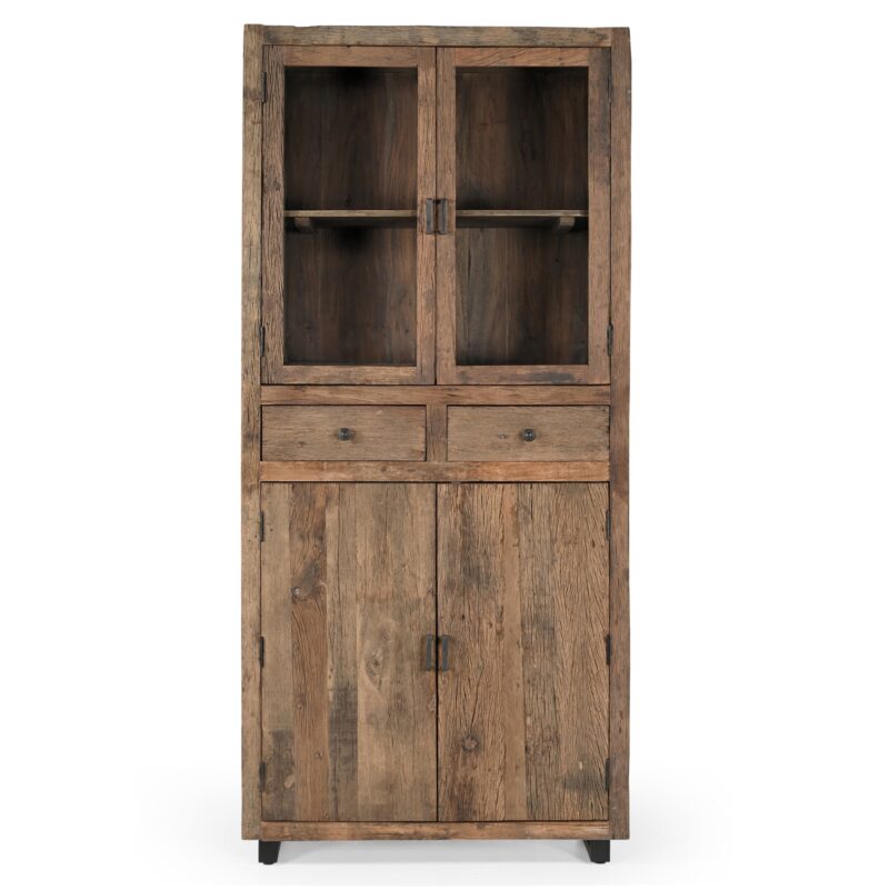 Detail van de houten deuren van de Opbergkast Roots 100