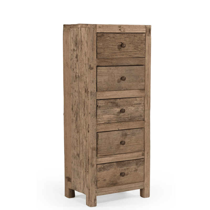 Detail houtstructuur ladekast Roots 5 laden