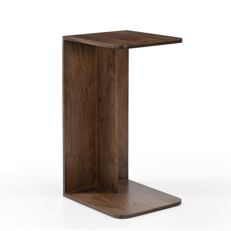 Detail van banktafel Jade Recht Bruin, textuur mango hout