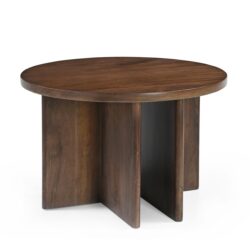 Jade salontafel donker bruin uit mango hout in een moderne woonkamer