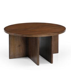 Jade salontafel in interieur, donker bruin uit mango hout