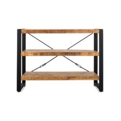 Detail van de Boekenkast Britt 120, textuur van het mango hout