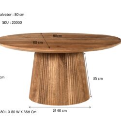 Salvator salontafel met een glas en een fles