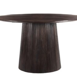 Detail van de Salvator eettafel, bruin mangohout