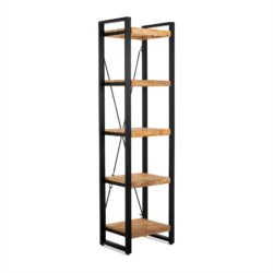 Boekenkast Britt 55 in een interieur, houtkleurig, mangohout en staal