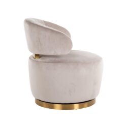 Lounge stoel Maxime khaki velvet swivel in interieur, zandkleurig