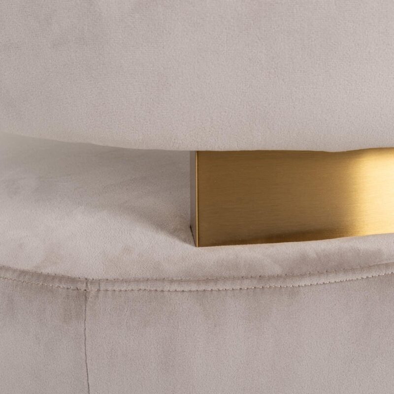 Lounge stoel Maxime khaki velvet swivel vanuit zij, zandkleurig