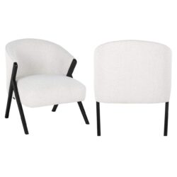 Detail van de houten poten van de lounge stoel Mia