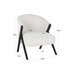 Lounge stoel Mia met verschillende kleuren bouclé